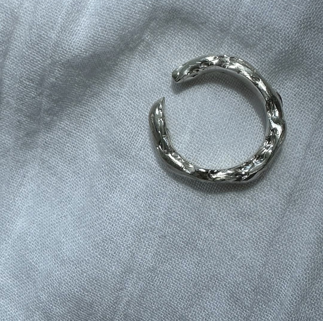 Open silver ring